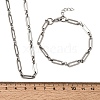 304 Stainless Steel Paperclip Chains Bracelet & Necklace Jewelry Sets SJEW-L199-21P-5