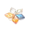 9Pcs 3 Colors Electroplate Rhombus Glass Pendants PALLOY-JF04507-5
