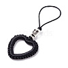 Heart Braided Nylon Cord Mobile Accessories HJEW-JM00607-03-3