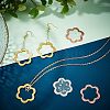  32Pcs 4 Color Hammered Brass Flower Linking Rings KK-NB0001-58-2