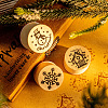 6Pcs 6 Styles Christmas Theme Wooden Stamps SCRA-PW0007-91-2
