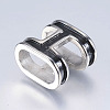 Leather Bracelet Findings Smooth Surface 304 Stainless Steel Enamel Slide Charms Beads STAS-I072-011P-1