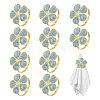Flower Iron Enamel Napkin Rings AJEW-WH0077-019-1