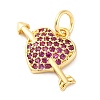 Brass Micro Pave Cubic Zirconia Pendants KK-S510-26G-2