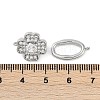 Brass Micro Pave Clear Cubic Zirconia Fold Over Clasps KK-U043-20P-3