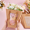 Trapezoid Paper Flower Gift Tote Bags with Plastic Visible Window ABAG-WH0045-25A-3
