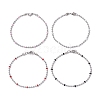 304 Stainless Steel Enamel Ball Chains Bracelets for Women BJEW-JB09866-1