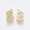 Brass Cubic Zirconia Charms KK-S348-330S-2