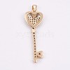 Brass Micro Pave Cubic Zirconia Pendants ZIRC-E149-05G-2