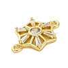 Brass Clear Cubic Zirconia Connector Charms/Links FIND-L019-07G-03-2