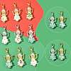 7Pcs 7 Colors Christmas Tree Handmade Porcelain & ABS Plastic Imitation Pearl Angel Pendant Decorations HJEW-FS00082-2