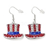 Independence Day Theme Alloy Enamel Dangle Earrings for Women EJEW-F335-01P-03-1