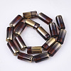 Half Electroplate Glass Beads Strands EGLA-S177-01B-2