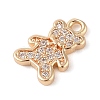 Brass with Clear Cubic Zirconia Charms KK-N256-25C-G-2