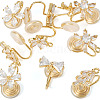 10Pcs 5 Styles Brass Micro Pave Cubic Zirconia Ear Cuff Findings KK-TA0003-23-2