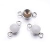 Tarnish Resistant 201 Stainless Steel Cabochon Connector Settings STAS-O107-03P-B-1