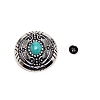 1-Hole Alloy & Cat eye Turquoise Decorative Rivets PALLOY-WH0092-10B-P-1