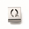 Letter Style 304 Stainless Steel Square Slide Charms STAS-L132-06Q-1