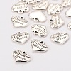 Wedding Theme Antique Silver Tone Tibetan Style Heart with Matron of Honor Rhinestone Charms TIBEP-N005-03A-2