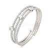 Rack Plating Brass Pave Clear Cubic Zirconia Open Cuff Wrap Bangles BJEW-B110-01P-02-1