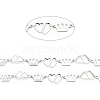 304 Stainless Steel Crown & Double Heart Link Chains CHS-F015-09P-2