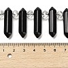 Natural Obsidian Double Terminated Point Beads Strands G-H069-A11-01-4