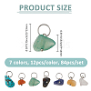 84Pcs 7 Colors Natural & Synthetic Mixed Stone Nuggets Pendants PALLOY-FH00144-2