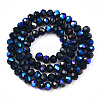 Electroplate Opaque Solid Color Glass Beads Strands EGLA-A034-P1mm-L22-2