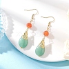 Natural Green Aventurine & Dyed Natural Malaysia Jade Dangle Earrings EJEW-JE06673-02-2