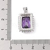 Rack Plating Brass Micro Pave Cubic Zirconia Pendants ZIRC-I066-06A-02-3