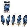 Feather 5Pcs PET Self-Adhesive Stickers PW-WGFA1BB-04-1