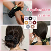 8Pcs 8 Colors Polyester Elastic Hair Accessories OHAR-FG0001-07-5