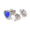 3 Pairs 3 Colors 304 Stainless Steel Heart Stud Earrings for Women EJEW-K279-07P-02-4