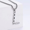 3Pcs Stainless Steel Textured Letter Pendants LW4134-12-1