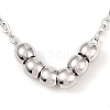 Non-Tarnish 304 Stainless Steel Cable Chain Round Beads Pendant Necklaces for Women NJEW-Z047-02P-2