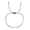 Summer Glass Seed Beaded Braided Bead Bracelets for Women EK0672-7-1
