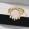 Sunflower Natural Quartz Crystal Finger Rings RJEW-B113-03G-07-2