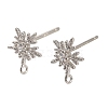 Rhodium Plated 925 Sterling Silver Ear Stud Findings STER-F058-01P-05-1