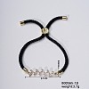 Adjustable Brass Crystal Rhinestone Link Slider Bracelets EL8813-9-1