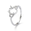 Adjustable 925 Sterling Silver Ring Components STER-K179-02P-1