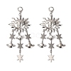 Alloy Sun Chandelier Earrings for Women EJEW-U028-01P-2