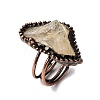 Irregular Oval Natural Citrine Adjustable Rings RJEW-M157-09R-2