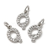 Brass Micro Pave Grade AAA Cubic Zirconia Charms ZIRC-P067-11P-Q-NR-1