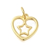 Heart Rack Plating Brass Charms KK-I716-21B-G-1