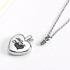 Non-Tarnish Heart with Word Stainless Steel Pendant Necklaces YK3384-1-3