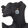 Handmade Glass Seed Beads Flower Dangle Stud Earrings EJEW-MZ00570-5