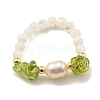 Natural Peridot Finger Ring RJEW-K265-07-1