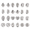 24Pcs 12 Styles Hammered 304 Stainless Steel Beads STAS-TA0006-52-2