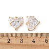 Brass Micro Pave Clear Cubic Zirconia Pendants KK-Q031-42G-03-3