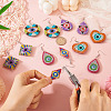 DIY Diamond Acrylic Evil Eye Theme Earrings Kit DIY-TA0005-71-14